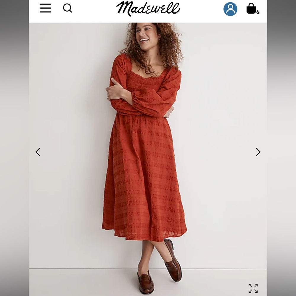 Madewell Lucie Sweetheart Midi Dress in fresh chili EUC